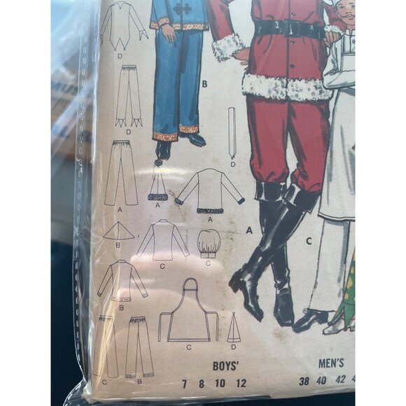 Butterick Vintage Sewing Pattern 6399 For Mens Santa Chef Chinese Jester Costume - Picture 6 of 6